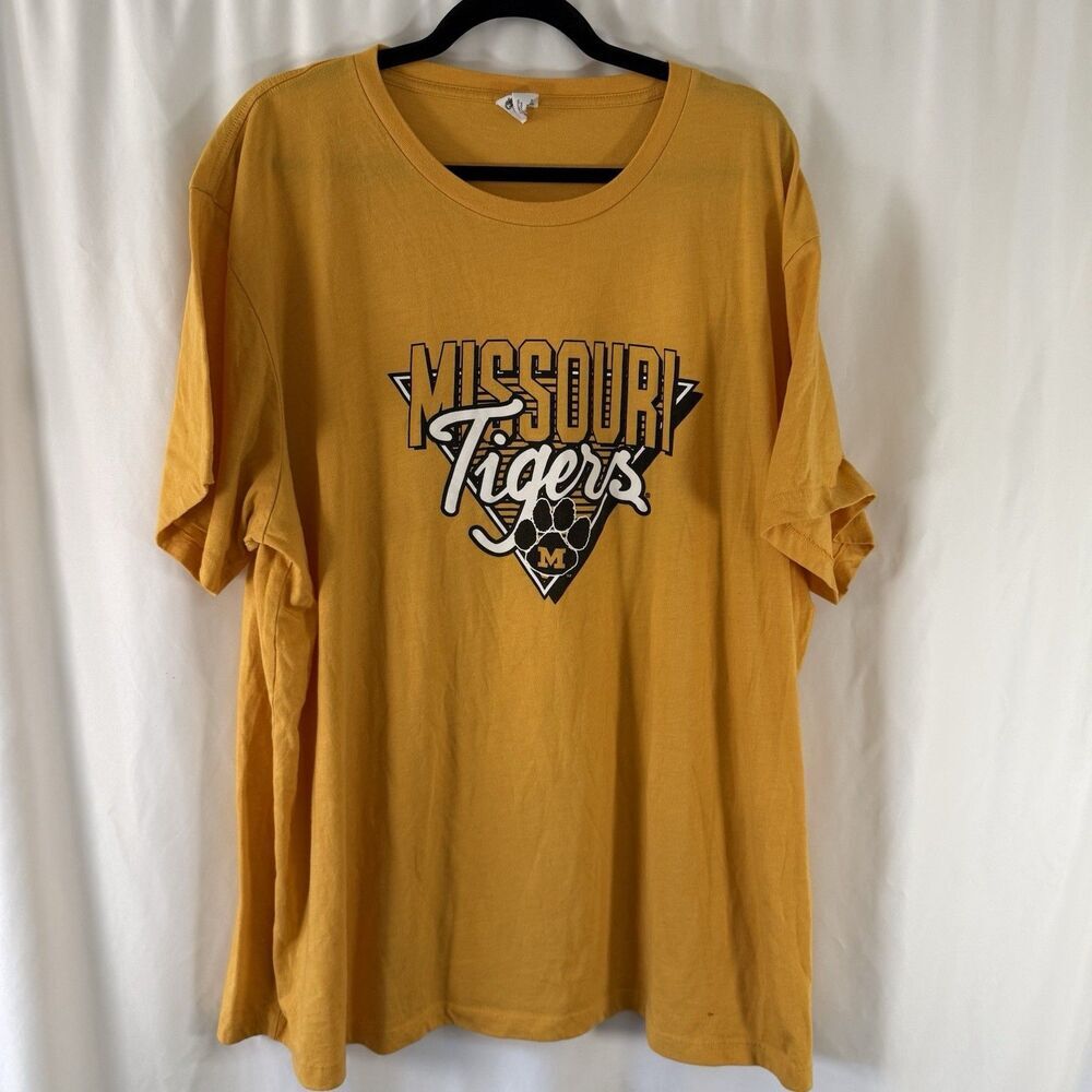 Missouri Tigers Charlie Hustle T-Shirt Unisex 3X Yellow Short Sleeve Crewneck